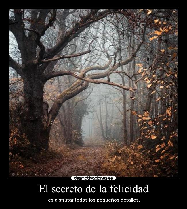 El secreto de la felicidad - es disfrutar todos los pequeños detalles.