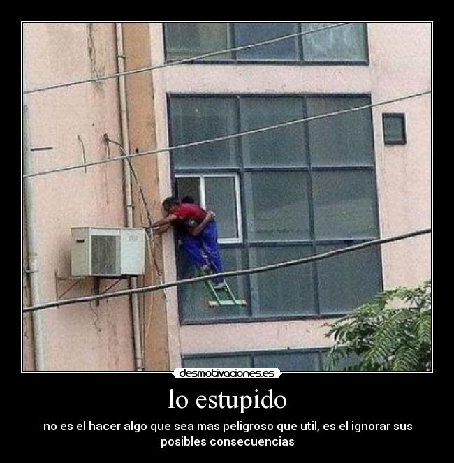 lo estupido - no es el hacer algo que sea mas peligroso que util, es el ignorar sus
posibles consecuencias