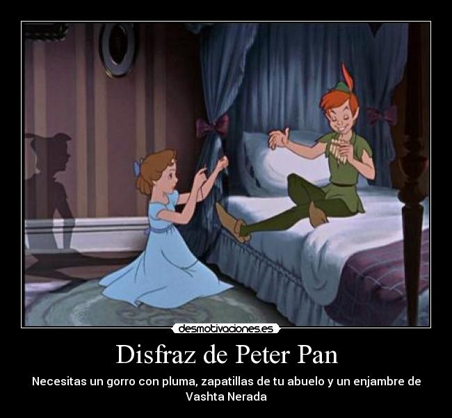 Disfraz de Peter Pan - Necesitas un gorro con pluma, zapatillas de tu abuelo y un enjambre de
Vashta Nerada