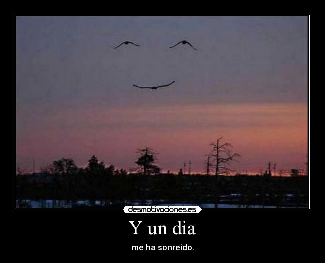 Y un dia - me ha sonreido.