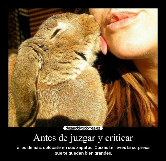 Antes de juzgar y criticar - 