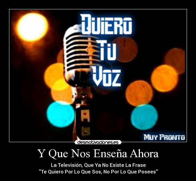 Y Que Nos Enseña Ahora -