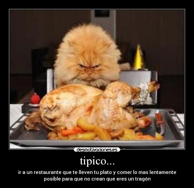 tipico... - ir a un restaurante que te lleven tu plato y comer lo mas lentamente
posible para que no crean que eres un tragón