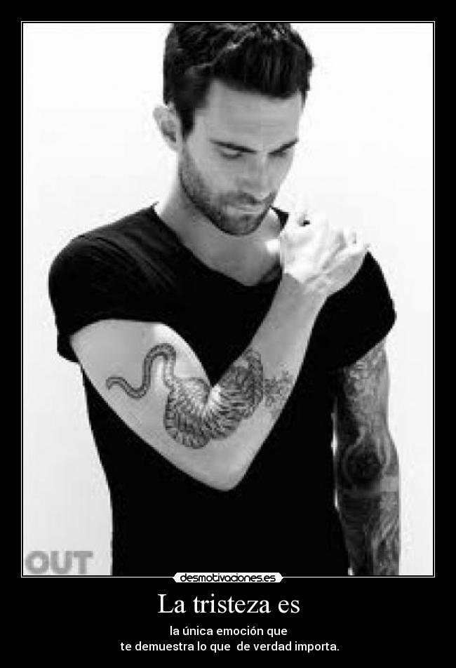 La tristeza es - la única emoción que
te demuestra lo que de verdad importa.