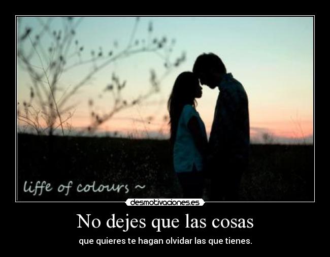 No dejes que las cosas -
