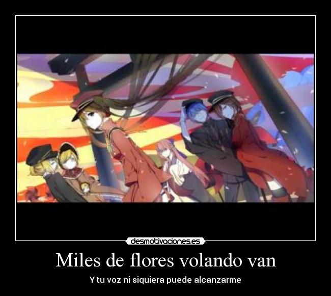 carteles cfanloid hatsune miku twins kagamine kaito shion luka magurine meiko sakine vocaloid anime nigatsu desmotivaciones