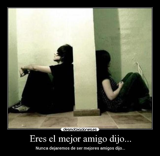 Eres el mejor amigo dijo... - Nunca dejaremos de ser mejores amigos dijo...