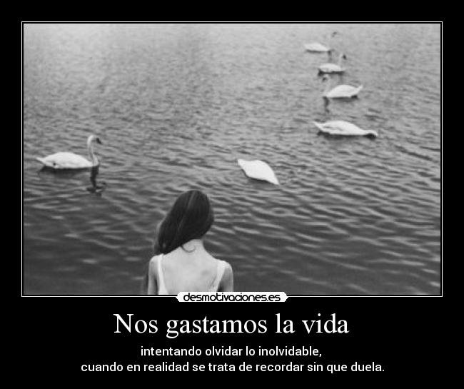 Nos gastamos la vida - intentando olvidar lo inolvidable,
cuando en realidad se trata de recordar sin que duela.
