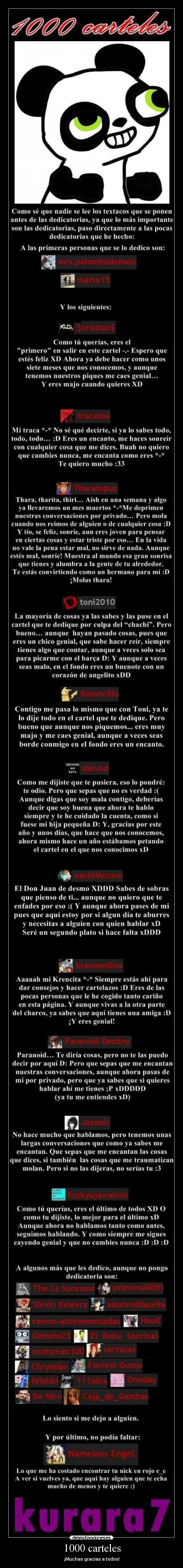 1000 carteles - ¡Muchas gracias a todos!