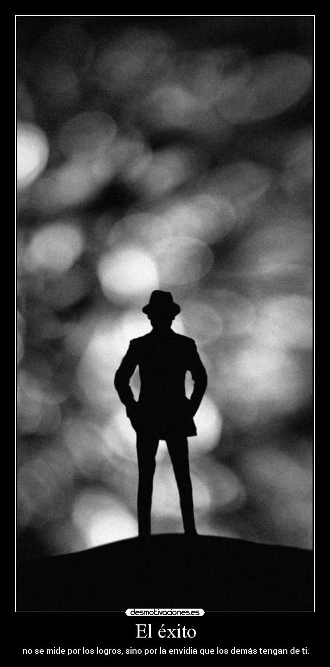 El éxito - no se mide por los logros, sino por la envidia que los demás tengan de ti.