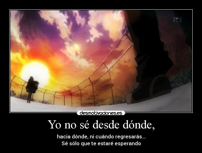 Yo no sé desde dónde, - 