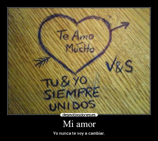 Mi amor - Yo nunca te voy a cambiar.