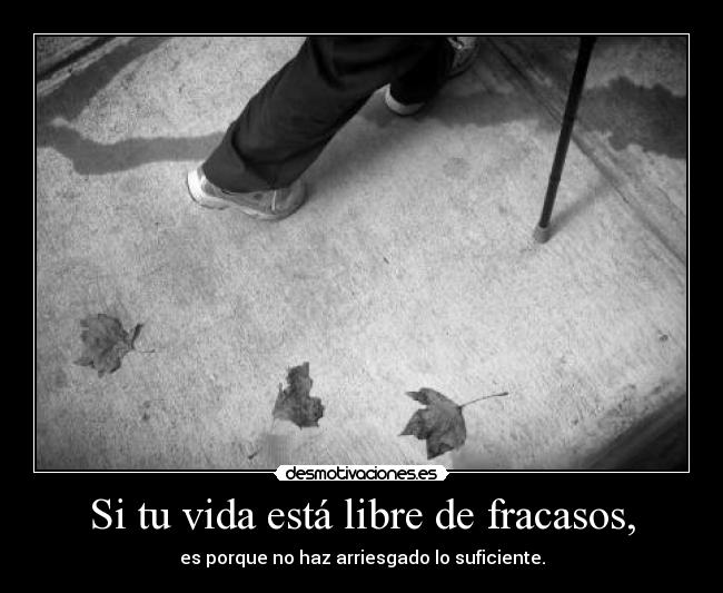 Si tu vida está libre de fracasos, -