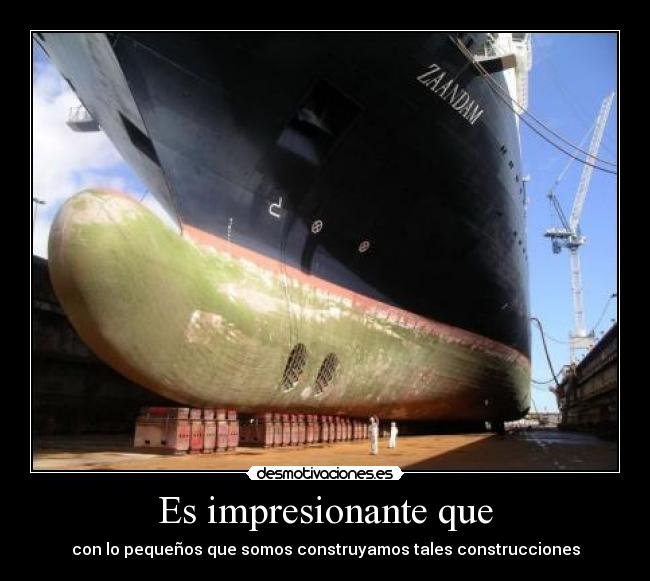 Es impresionante que - con lo pequeños que somos construyamos tales construcciones