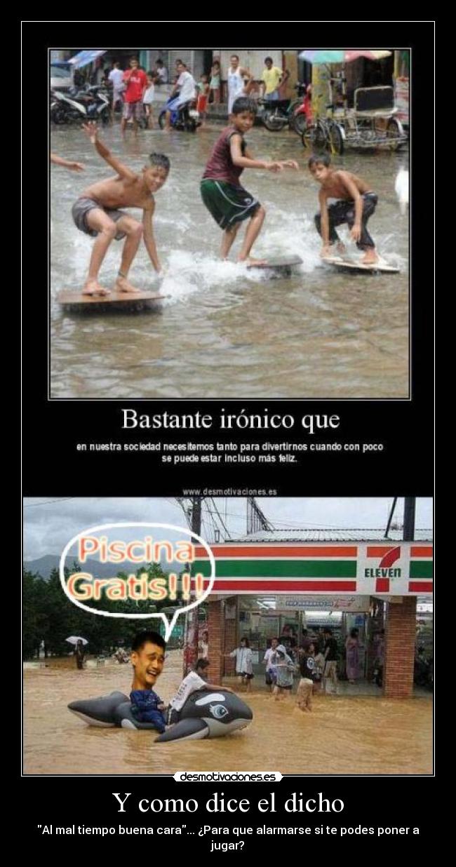 carteles dicho japon piscina gratis inundacion felicidad jugar nadar ballena inflable inchable clanbloodlover desmotivaciones