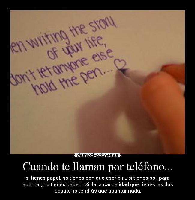 Cuando te llaman por teléfono... - 