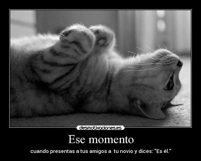 Ese momento - cuando presentas a tus amigos a tu novio y dices: Es él.