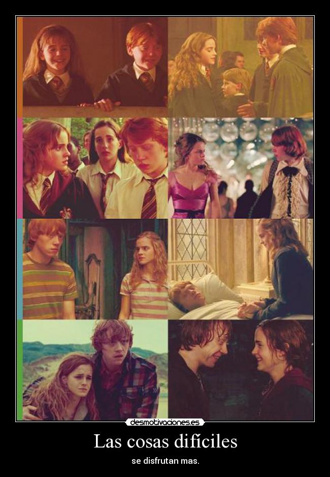 carteles harry potter ron weasley rupert grint hermione desmotivaciones