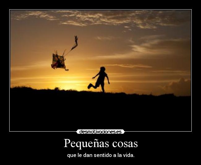 Pequeñas cosas - que le dan sentido a la vida.