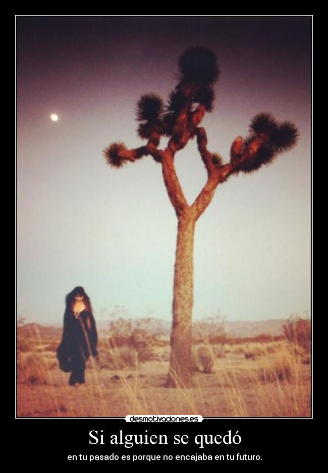Si alguien se quedó - en tu pasado es porque no encajaba en tu futuro.