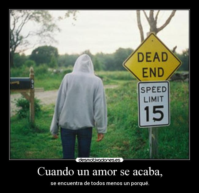 Cuando un amor se acaba, - se encuentra de todos menos un porqué.