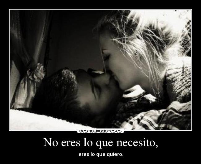 No eres lo que necesito, - eres lo que quiero.