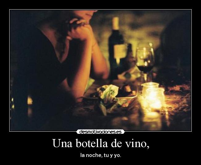 Una botella de vino, -
