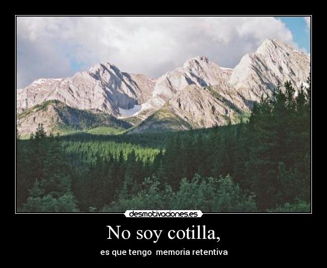 No soy cotilla, - es que tengo memoria retentiva