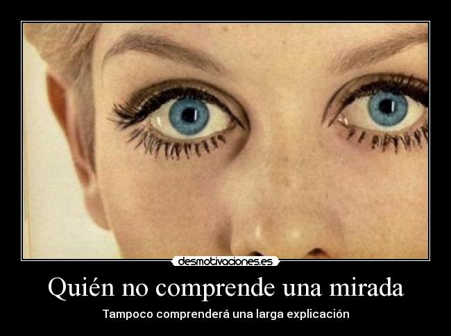 Quién no comprende una mirada - Tampoco comprenderá una larga explicación