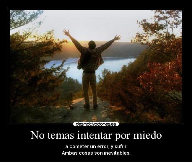 No temas intentar por miedo - 