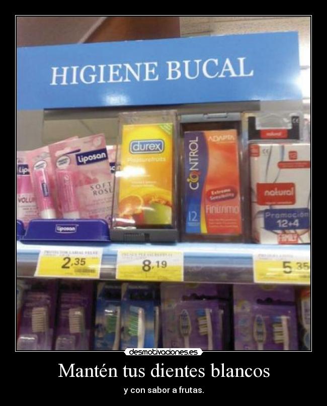 Mantén tus dientes blancos - y con sabor a frutas.