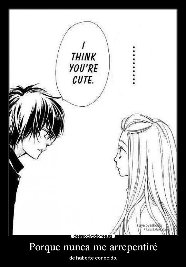 Porque nunca me arrepentiré - de haberte conocido.