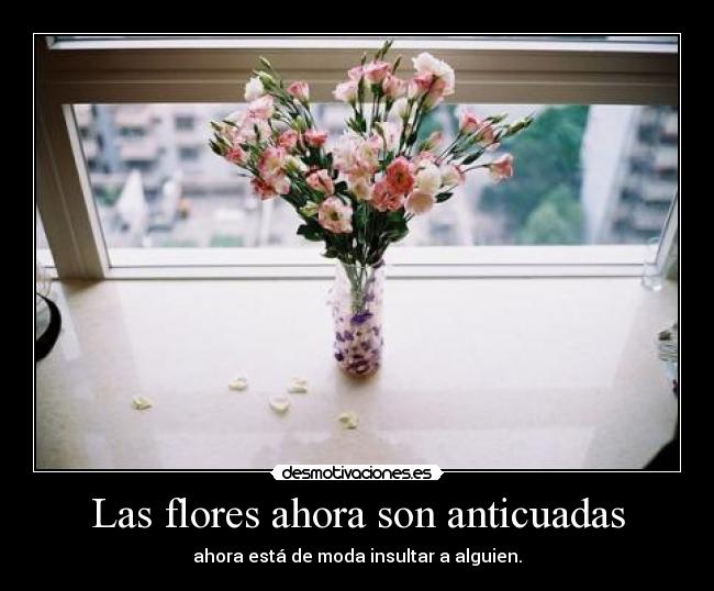 Las flores ahora son anticuadas - ahora está de moda insultar a alguien.