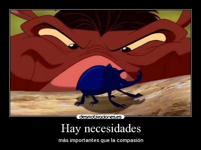 Hay necesidades - más importantes que la compasión