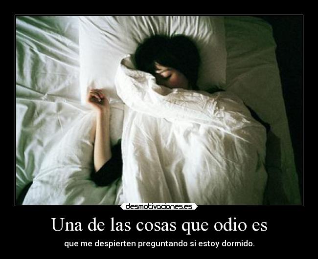 Una de las cosas que odio es -