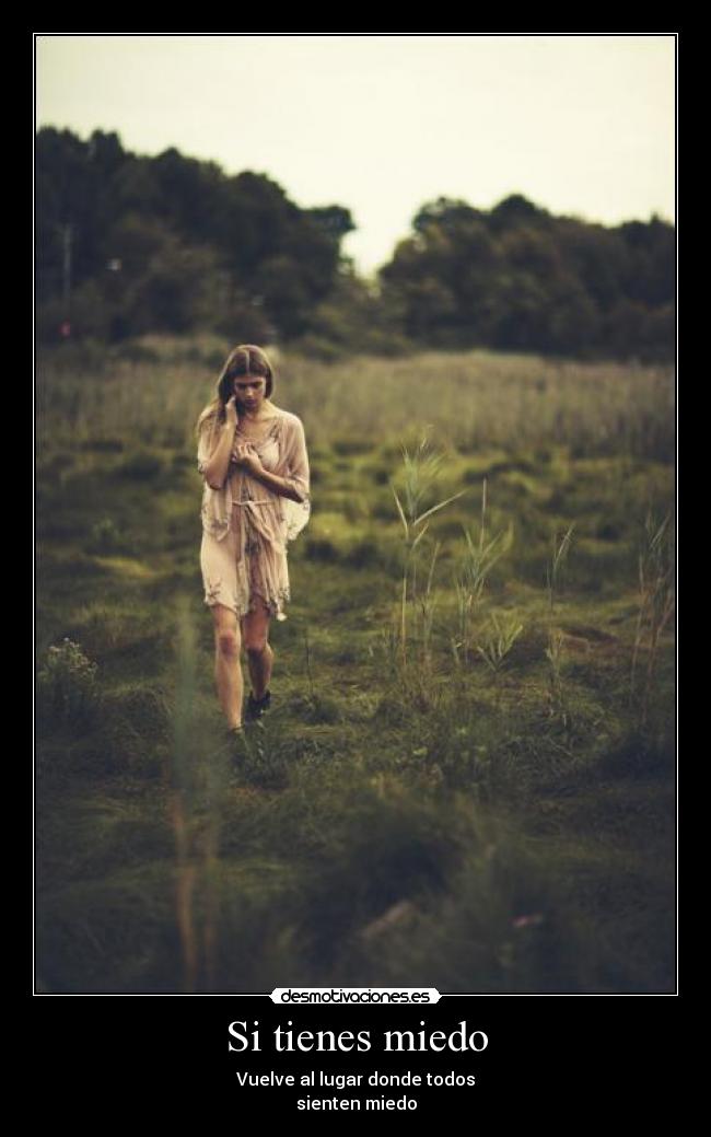 Si tienes miedo - Vuelve al lugar donde todos
sienten miedo