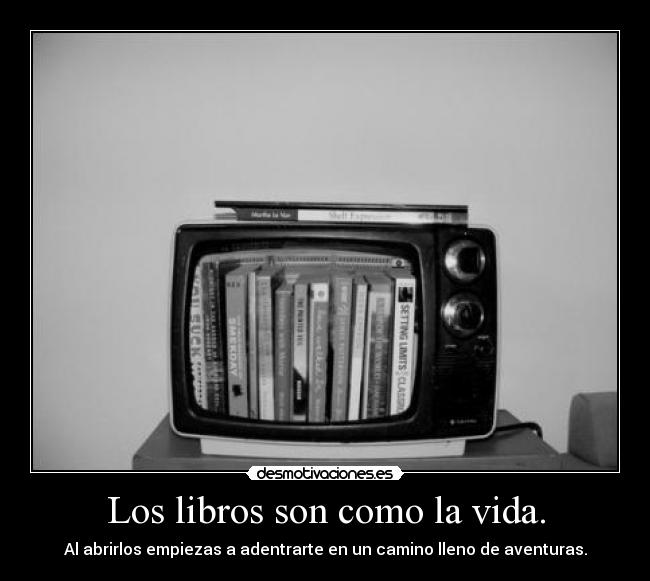 Los libros son como la vida. -