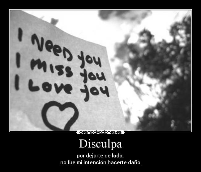 Disculpa - por dejarte de lado,
no fue mi intención hacerte daño.