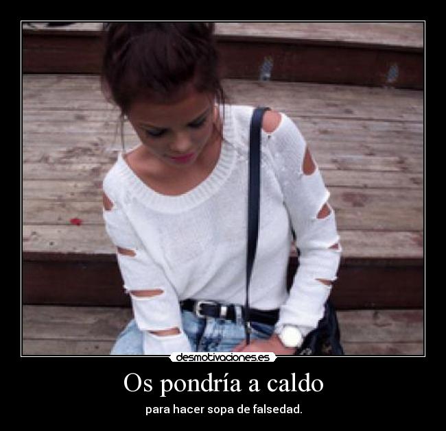 Os pondría a caldo - para hacer sopa de falsedad.