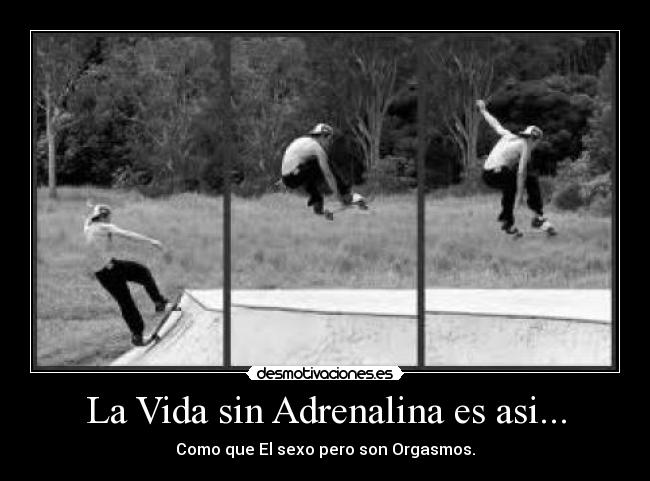 La Vida sin Adrenalina es asi... - Como que El sexo pero son Orgasmos.