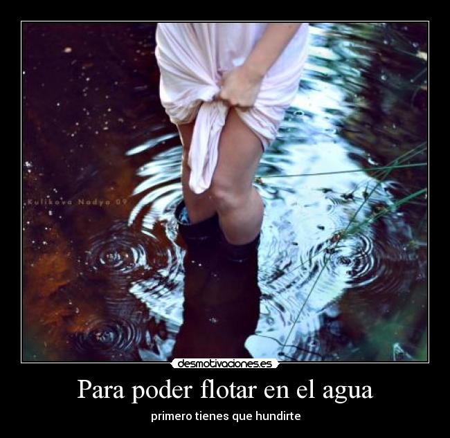 Para poder flotar en el agua -