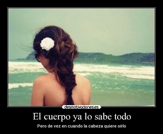 El cuerpo ya lo sabe todo - Pero de vez en cuando la cabeza quiere oírlo