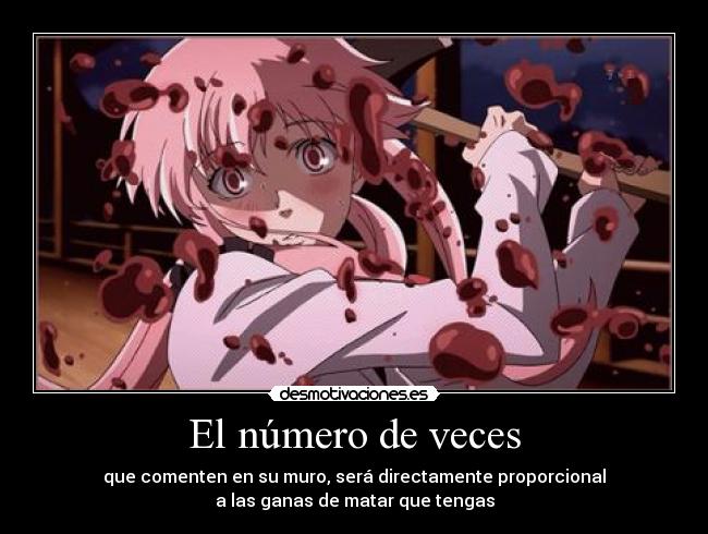 carteles mirai nikki desmotivaciones