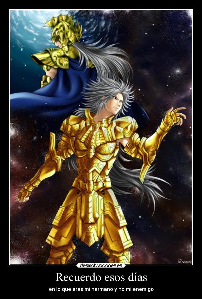 carteles saga kanon caballero geminis saint seiya caballeros del zodiaco saintseiya dorado dorados oro desmotivaciones