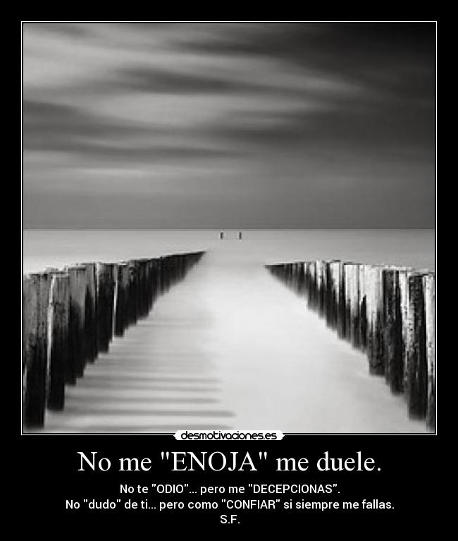 No me ENOJA me duele. - 