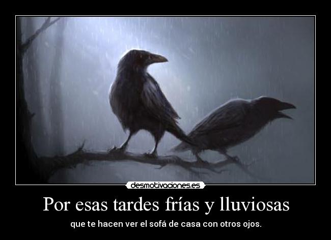 Por esas tardes frías y lluviosas - que te hacen ver el sofá de casa con otros ojos.