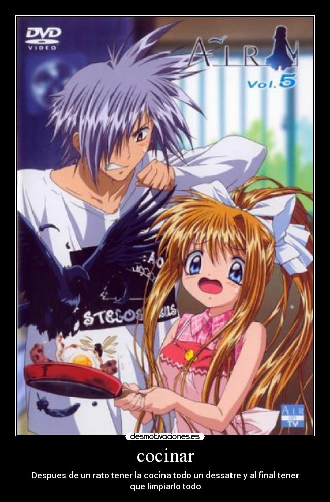 cocinar - Despues de un rato tener la cocina todo un dessatre y al final tener que limpiarlo todo