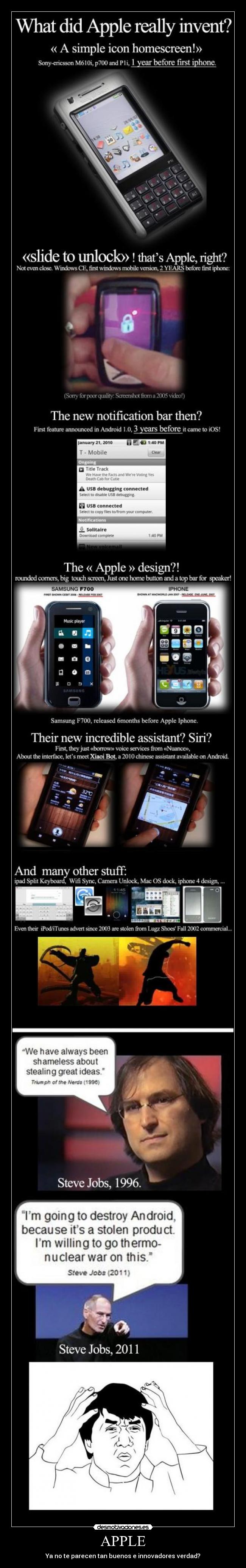 APPLE - Ya no te parecen tan buenos e innovadores verdad?