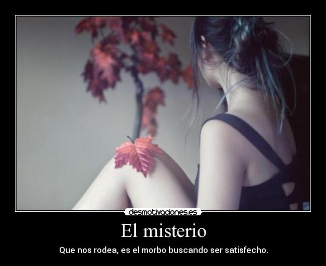 El misterio - Que nos rodea, es el morbo buscando ser satisfecho.