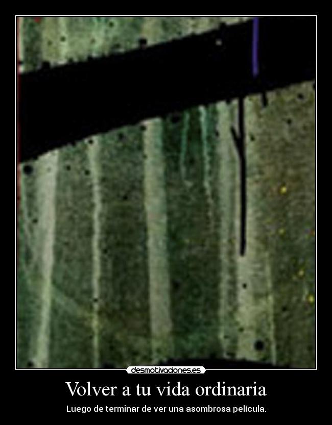 Volver a tu vida ordinaria -
